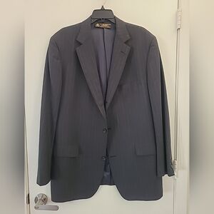 Brooks Brothers Makers Brookease Blazer 44L Charcoal w/ Gray Stripes Sportcoat
